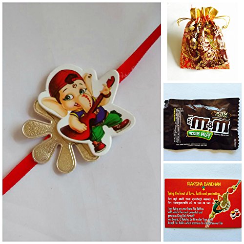 Ganesha with Guitar Rakhi Pack - Kids Rakhi - Indian Festival Raksha Bandhan