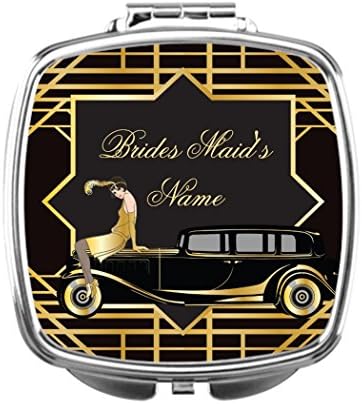 Round Mirror Roaring Twenties Gatsby Style Designer Compact Mirror