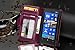 Cadorabo Case works with Nokia Lumia 920 in PASTEL PURPLE (Design BOOK STRUCTURE) – with 2 Card Slots – Wallet Case Etui Cover Pouch PU Leather Flip