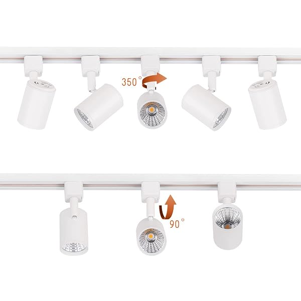 MIRREA LED TRACK LIGHTING HEADS COMPATIBLE WITH SINGLE CIRCUIT J TYPE RAIL CEILING SPOTLIGHT FOR ACCENT TASK WALL ART EXHIBITION LIGHTING 6.5W 3000K WARM WHITE 24° WHITE PAINTED PACK OF 12