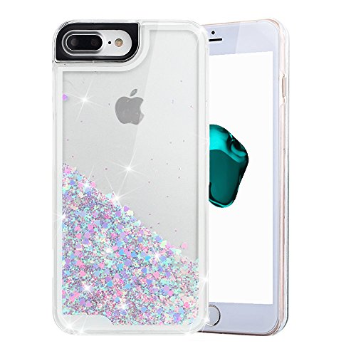 iPhone 7 Plus Case, iPhone 7 Plus Liquid Case, VEGO Glitter Sparkle Bling Flowing Floating Case Cover Fashion Creative Design for Girls for iPhone 7 Plus 5.5 inch (BluePink)