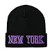 Classic Cuff Beanie Hat Black Cuffed Football Winter Skully Hat Knit Toque Cap (New York RY/RD)