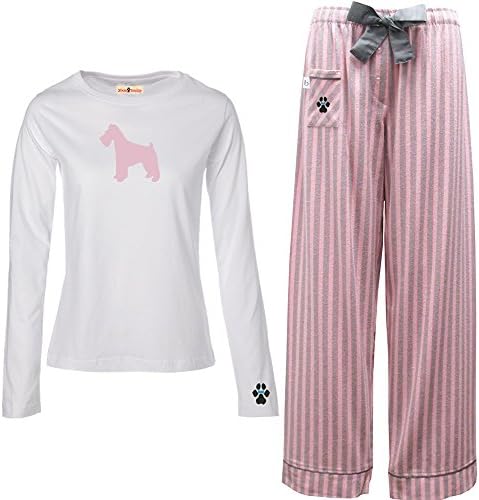 Minature Bull Terrier Ladies Flannel Pajamas. Size M