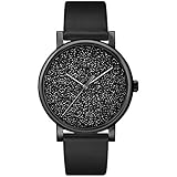 Timex Women's TW2R95100 Crystal Opulence Black Leather Strap Watch