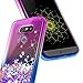 LG V20 Case w/[Tempered Glass Screen Protector], NageBee Glitter Liquid Quicksand Waterfall Floating Flowing Sparkle Shiny Bling Diamond Girls Cute Case for LG V20 -Purple/Blue