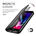 Zover iPhone 7 8 Plus Wallet Case Detachable Genuine Leather Luxury Series Support Wireless Charging Magnetic Car Mount Holder Kickstand Feature Card Slots Magnetic Closure Gift Box Black
