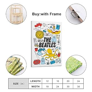 XYDQ Poster décoratif sur toile avec paroles de la chanson des Beatles 40 x 60 cm - Les Beatles, Paul McCartney, John Lennon, RIngo Starr, George Harrison XYDQ Poster décoratif sur toile avec paroles de la chanson des Beatles 40 x 60 cm – Image 2