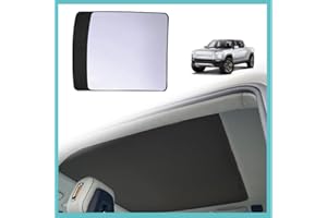 BestEvMod for Rivian R1T Foldable Roof Sunshade 2 Layer Accessories,Sunroof Reflective Covers Blocks Glare Blocks UV Rays Heat & Sun Protection Compatible with Rivian R1T 2022-2026 Accessories (Black)