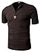 H2H Mens Casual Henley Slim fit Short Sleeve T-shirts