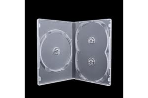 Leadigol CD Bags Portable Movie Box Clear Cover,Disc CD & DVD Cases with Hinged Flip Tray and Outer Clear Sleeve,for 3 Disc Full Wrap Disc Holders