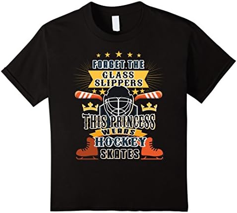 Kids This Princess Wears Hockey Skates T Shirt, Sport T Shirt 12 Black