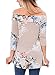Dokotoo Womens Summer Ladies Off The Shoulder 3 4 Long Sleeve Floral Print Cotton Blouses Tops Shirts Grey Large