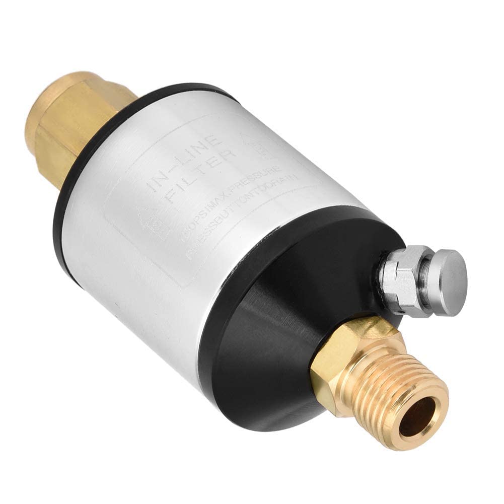 1/4" NPT Inlet and Outlet Air Compressor Filter Water Separator Air Compressor Dryer with Drain Valve for Air Tools Plasma Cutters Air Lines