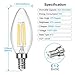 SHINE HAI Candelabra LED Filament Bulbs 40W Equivalent, 4000K Daylight White Chandelier B11 LED Bulb E12 Base Decorative Candle Light Bulb, Pack of 12