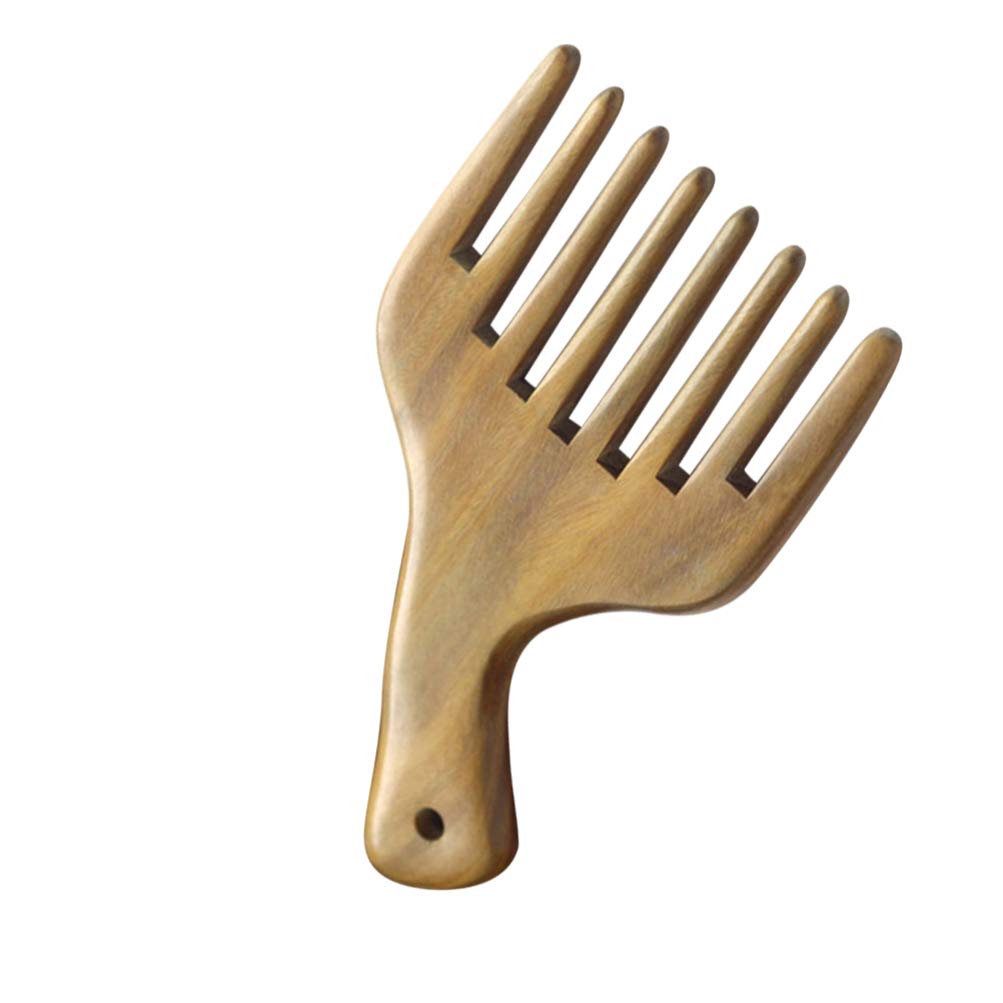 Lurrose Sandalwood Comb Wide Tooth Wooden Hair Pick 5.51 Inch Natural Aromatic Hair Comb for Detangling Styling and Massage