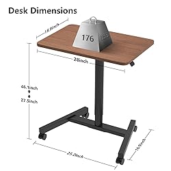 MPETAPT 28-Inch Mobile Standing Desk Adjustable
