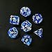 Nebula Polyhedral Dice Blue Complete 7pcs Set of d4 d6 d8 d10 d12 d20 d%