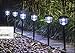Solar Landscape Path Garden Lights Outdoor 3 in 1 Adaptors Deck Lighting Fence Post Light Dancing Flickering Flame Torch LED Wall Lamp Waterproof for Yard Porch Patio 4 Pack