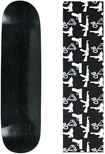 Skateboard Deck Pro 7-Ply Canadian Maple Stained Black with Griptape