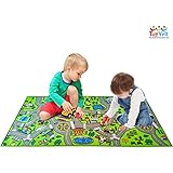 ToyVelt Kids Car Rug Playmat - Large 60” x 32” Road Traffic Carpet for Kids Ages 3–12 - Educational City Play Mat Made of Soft Polyester with Skid-Proof Backing for Bedroom or Playroom