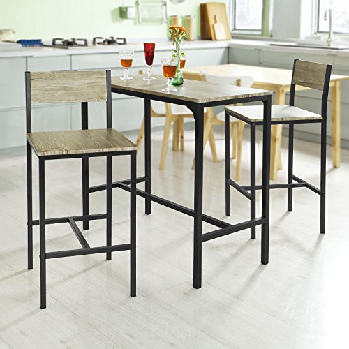 image for Haotian Sling High Bistro Set,Home Kitchen Outdoor Garden Bar Set,Pati