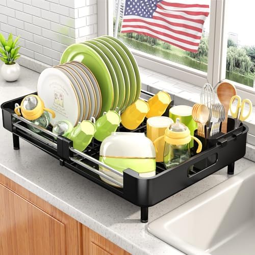 SNTD Dish Drying Rack Expandable Dish Rack for Kitchen Counter