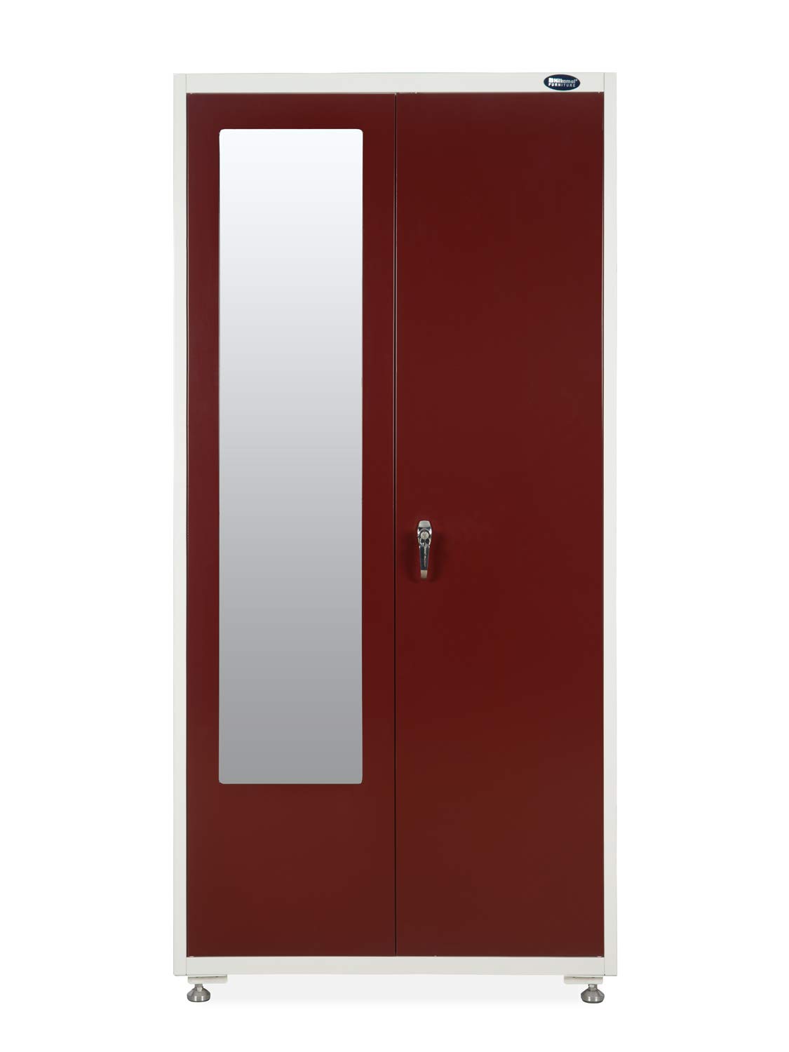 Nilkamal Alaska 2 Door Wardrobe With Mirror Maroon White Amazon