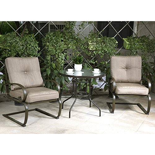 Cloud Mountain Bistro Table Set Outdoor Bistro Set Patio Furniture Set Wrought Iron Bistro Set T ...