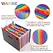 Expanding File Folder - 24 Pockets Multicolour Accordion Document Organizer, A4 High Capacity File Organizer with Colored Index Labels Work on Letter Size and A4 Size