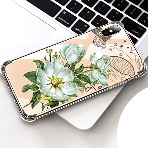 GLBYDLO Compatible with iPhone XR Case, Clear iPhone XR Case, Flower Floral Pattern Clear Design with Shock Absorbent Protective Case Cover for iPhone XR(G)