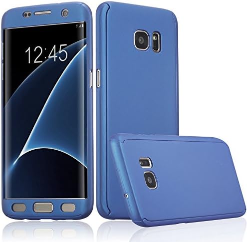 Samsung Galaxy S7 Edge case,KCOYO New Design 360 Degree Full Body Protective Hard PC Slim Shockproof Anti-slip Anti-fingerprint Front&amp;Back Case Cover For Samsung Galaxy S7 Edge (blue)