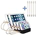 USB Charging Station,Puloa 5-Port Detachable Universal USB Charging Station Dock Stand with Innovative Removable Baffles Organizer for Smart Phones & Tablets,Black
