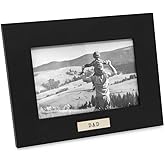 Isaac Jacobs 4x6 Wood Sentiments Dad Picture Frame, Horizontal Keepsake Photo Frame with Easel and a Hanging Tabs for Tabletop, Desktop & Wall Display, (Black, 6x4)