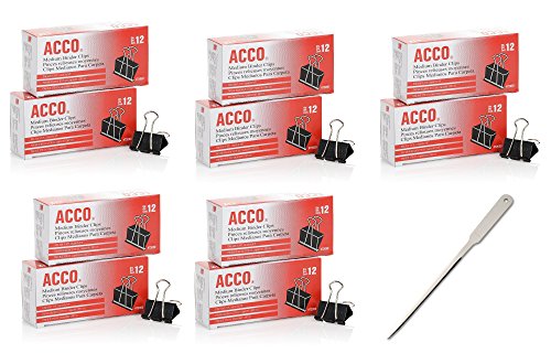 image for ACCO Brands ACCO Binder Clips, Medium, 12/Box, 10 Boxes (120 Clips Tot
