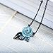 Blue Rose Ring Black Thorns Flower Ring Sterling Silver