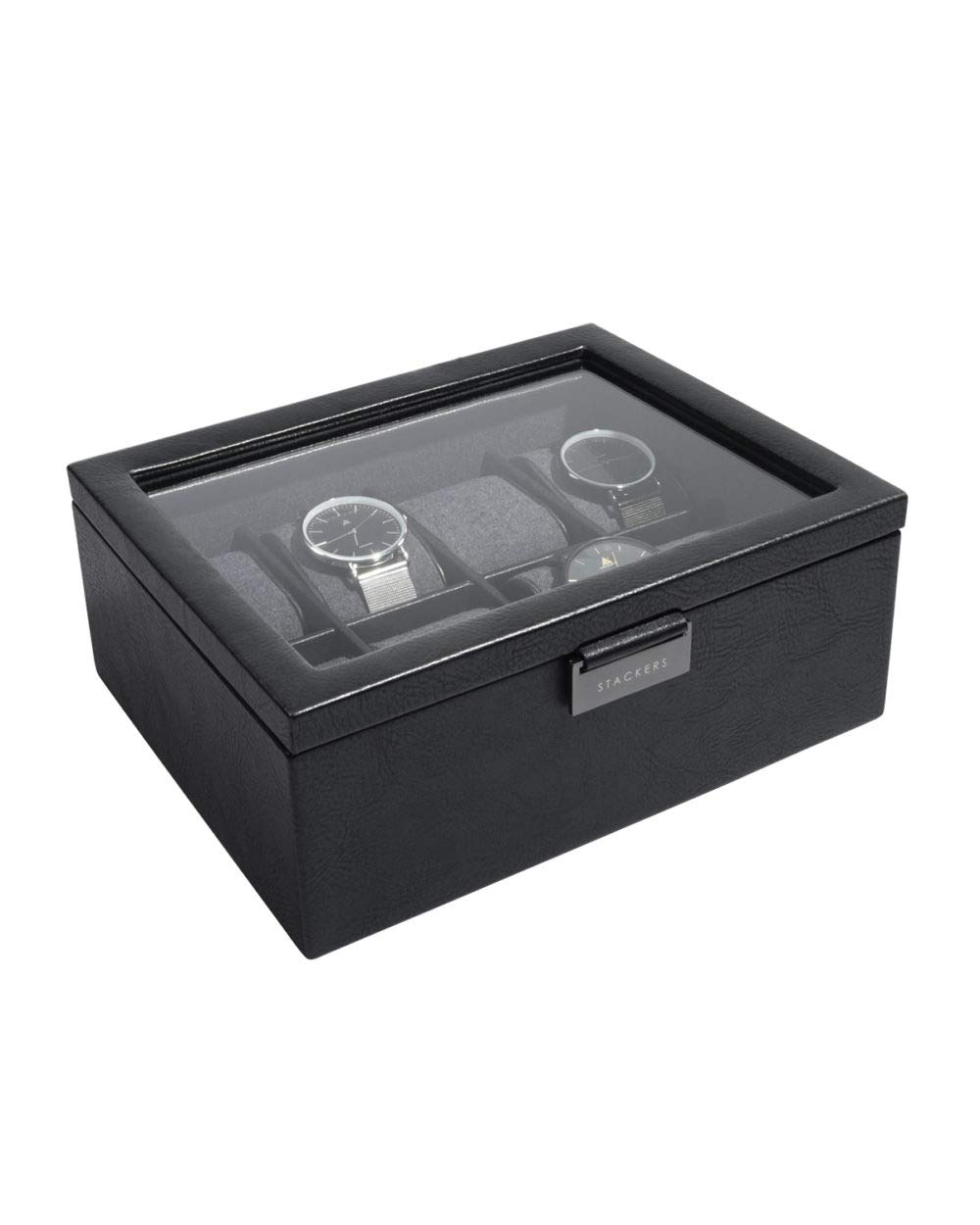 Stackers Mens Black 8 Piece Watch Box