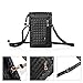 Bosam Woven Leather Women's Cell Phone Crossbody Bag Small Purse for iphone 11 Pro max XS XR X 8 7 plus 6.5 inch smartphones(Black)