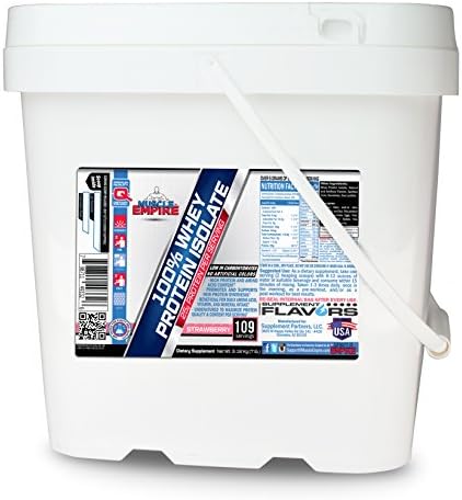 Whey Protein Isolate 90% Powder (3.18 Kilograms) Strawberry - 109 Servings