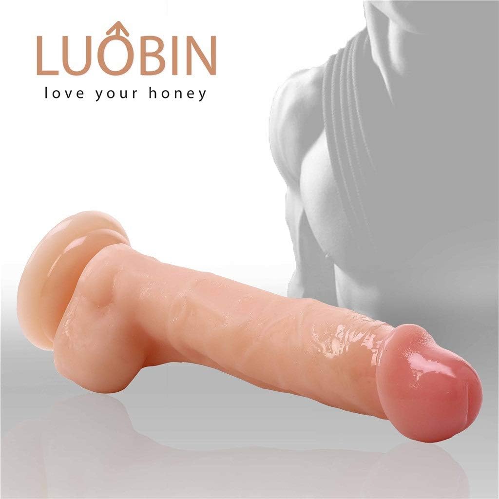 GamYzx 9 inch Silicone Soft Ďîldɔ Waterproof Safe G-ṡpôt Tool with Realistic Suction Cup for Women Men