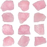 1Lb Natural Raw Rose Crystal Large Rose Quartz Stone Rough Healing Gemstones Fountain Bulk Rocks for Tumbling, Cabbing, Polishing, Reiki