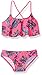Kanu Surf Girls' Alania Flounce Bikini Beach Sport 2 Piece Swimsuit, Heather Pink Paisley, 14