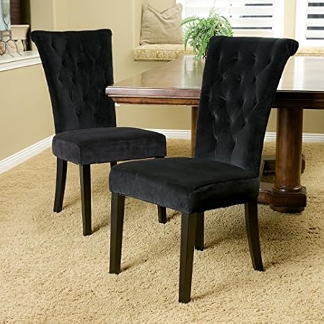 Christopher Knight Home 238576 Venetian Velvet Dining Chair Black