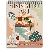 SOUTHERN LOTUS Minimalist Art Coloring Book Spiral Bound with Abstract Design Aesthetic Shapes Styles Hardcover Adult Color Pages for Women Seniors Girls Relax Relieve Stress