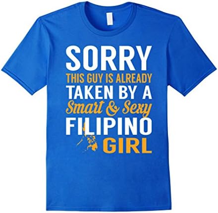 Mens This Guy Taken By Smart &amp; Sexy Filipino Girl TShirt XL Royal Blue