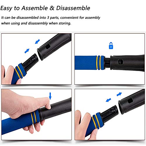 DIY home Ice Scraper for Car Windshield,360° Pivoting Head Extendable Telescopic Snow Brush with Foam Grip, Windshield Frost Ice Remover Tool 26”-32” (Blue)