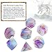 Dice DND Polyhedral Game Dice Set RPG Dice Fit Dungeons and Dragons D&D Pathfinder MTG Role Playing Game Dice Lake Blue & Rose Gemstone Dice with Dice Bag