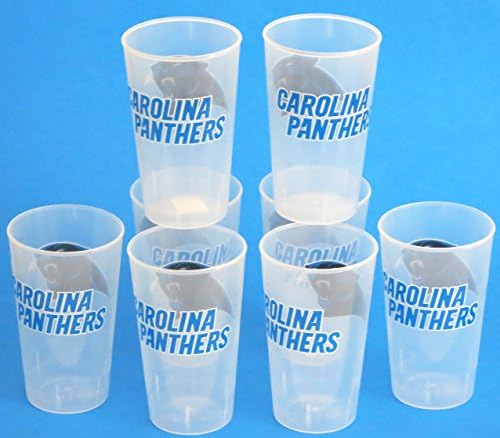 Carolina panthers 8 giant party cups, large 16 oz. unbreakable cups. Great for draft day, game day and tailgate parties.