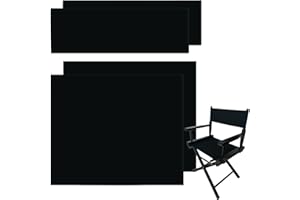 TBACW 2 Set (4pcs) 18''L X 15''W Directors Chair Canvas Replacement Covers Kit for Directors Chairs,Movie Chair Replacement Canvas Seat and Back Oxford Cloth Cover for Home M Size (Black)