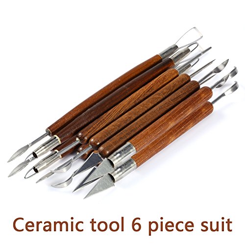 6pcs Sculpting Tools Set,Pottery Clay Tool Set Carved Clay Stainless Steel for Brushing Scraping Cleaning Smoothing Shaping