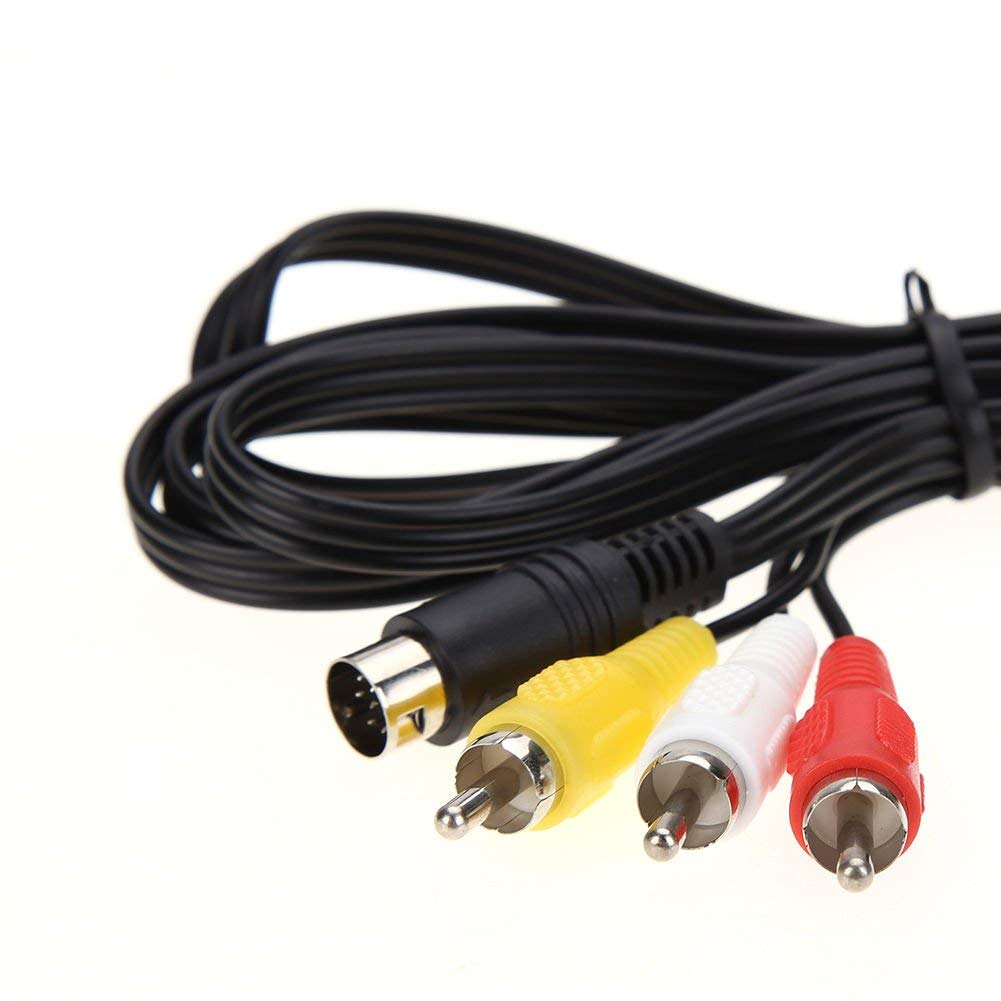 RUITROLIKER 1.8m Audio Video Cable AV 9Pin to RCA Composite Cable Connection Compatible for Genesis 2 3